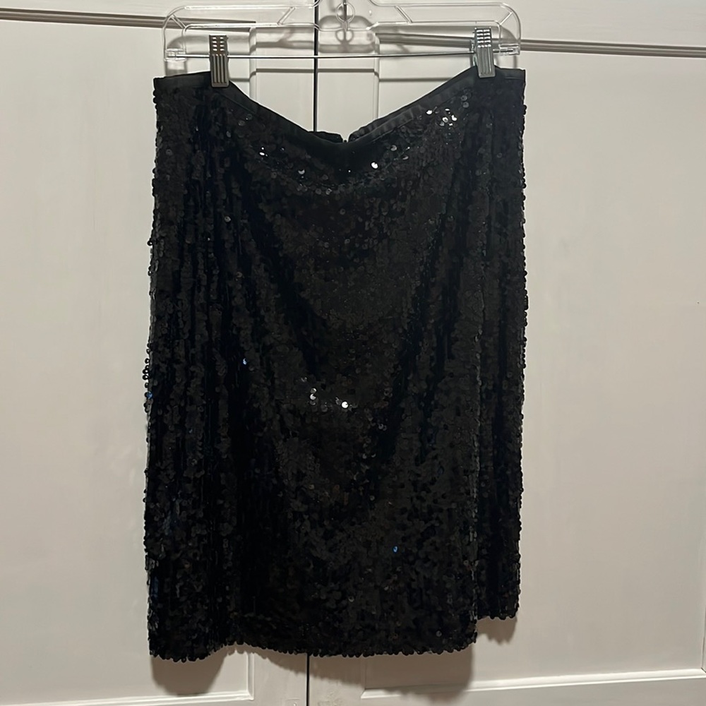 Calvin Klein Black Sequined Knee Length Skit NWT